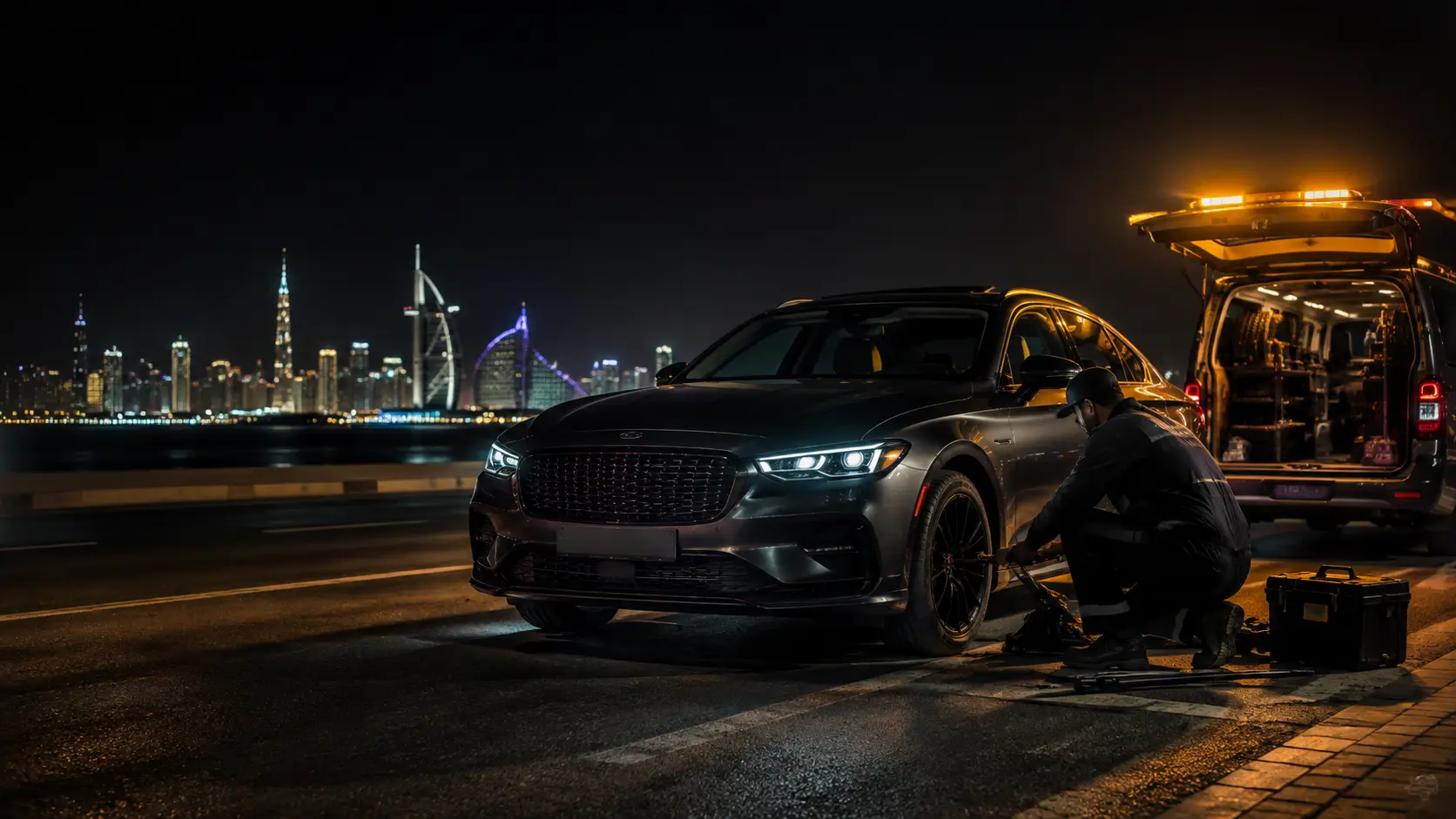 Mobile tyre repair near me in Dubai